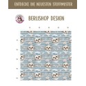 Kopie von 1m Coupon  Baumwolle Canvas Hund Blumen Streifen Blau 153 g/m² Meterware 160 cm Eigenproduktion Kinder