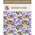 1m Coupon  Baumwolle Canvas Shih Tzu Lavendel Blumen Stoff 153 g/m² Meterware 160 cm Eigenproduktion Kinder