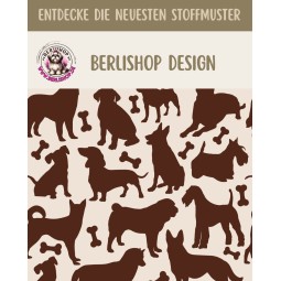 1m Coupon  Baumwolle Canvas Hunde Silhouetten Braun Beige Stoff 153 g/m² Meterware 160 cm Eigenproduktion Kinder