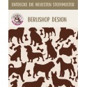 1m Coupon  Baumwolle Canvas Hunde Silhouetten Braun Beige Stoff 153 g/m² Meterware 160 cm Eigenproduktion Kinder