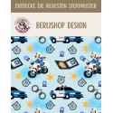 1m Coupon  Baumwolle Canvas Polizei Auto Motorrad Blau Stoff 153 g/m² Meterware 160 cm Eigenproduktion Kinder