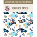1m Coupon  Baumwolle Canvas Polizei Auto Motorrad Sterne 153 g/m² Meterware 160 cm Eigenproduktion Kinder