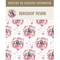 Baumwolle Canvas Stoff Malteser Hund Rosa Herzen – 153 g/m² – Meterware 160 cm- Eigenproduktion