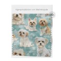 Designer Stoff Vorbestellung Winter Hunde – Malteser & Yorkshire Hundestoff Meterware Eigenproduktion