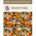 1m Coupon  Baumwolle Canvas Shih Tzu Herbst Kürbis Sonnenblumen 153 g/m² Meterware 160 cm Eigenproduktion Kinder