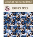 1m Coupon  Baumwolle Canvas Yorkshire Terrier Winter Schnee Blau  153 g/m² Meterware 160 cm Eigenproduktion Kinder