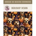 1m Coupon  Baumwolle Canvas Chihuahua Hunde Halloween Kürbis 153 g/m² Meterware 160 cm Eigenproduktion Kinder