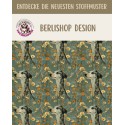 1m Coupon  Baumwolle Canvas Windhund Blumen Salbei Orange Stoff 153 g/m² Meterware 160 cm Eigenproduktion Kinder