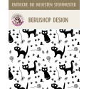 1m Coupon Baumwolle Canvas Katzen Schwarz Weiß Pfoten Stoff 153 g/m² Meterware 160 cm Eigenproduktion