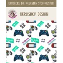 1 m Coupon Oxford Stoff Game Over Video Games Zocker 150 cm – Weiss – 210 g/m² – Eigenproduktion