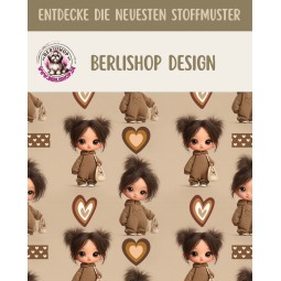 1 m Coupon Oxford Stoff Puppis Kind Mädchen 150 cm – Beige Braun – 210 g/m² – Eigenproduktion