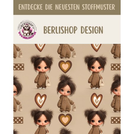 1 m Coupon Oxford Stoff Puppis Kind Mädchen 150 cm – Beige Braun – 210 g/m² – Eigenproduktion