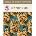 1 m Coupon Oxford Stoff Hund Yorkshirre terrier 150 cm – Grün Gelb – 210 g/m² – Eigenproduktion