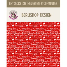 1 m Coupon Oxford Stoff Love you Valentinstag 150 cm – Rot Weiss – 210 g/m² – Eigenproduktion