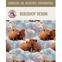 1 m Coupon Oxford Stoff Capibara Blumen 150 cm – Blau – 210 g/m² – Eigenproduktion