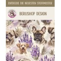 Baumwolle Canvas Hunde Lavendel Aquarell Blumen Stoff  – 153 g/m² – Meterware 160 cm – Eigenproduktion