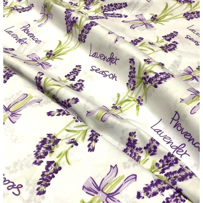 Baumwolle - Webware Lavendel Landhaus Provance Stoff 50 cm