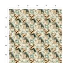 Baumwolle Canvas Yorkshire Terrier Hund Blumen Salbei Aquarell Stoff – 153 g/m² – Meterware 160 cm – Eigenproduktion
