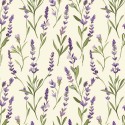 Baumwolle Canvas Lavendel Blumen Creme Lila Aquarell Stoff – 153 g/m² – Meterware 160 cm – Eigenprodktion