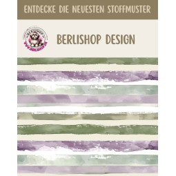 Baumwolle Canvas Salbei Lila Creme Aquarell Streifen Boho Stoff – 153 g/m² – Meterware 160 cm – Eigenprodktion
