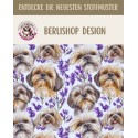 Baumwolle Canvas Shih Tzu Stoff 160 cm – Lavendel Hunde Aquarell – 153 g/m² – Eigenproduktion