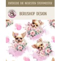 Baumwolle Canvas Chihuahua Stoff 160 cm – Aquarell Hunde Rosa – 153 g/m² – Eigenproduktion