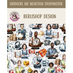 Baumwolle Canvas Berufe Stoff 160 cm – Polizei Rettungsdienst Security – 153 g/m² – Eigenproduktion