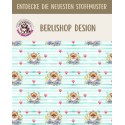 50 cm Satinbaumwolle Pomeranian Hund Herzen Mint – 130 g/m² – Meterware 160 cm - Eigenproduktion