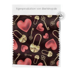 Baumwolle Canvas Stoff Herzen Schloss Schlüssel Love – Liebesmotiv Herz – hochwertige Eigenproduktion