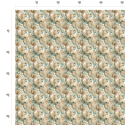 Baumwolle Canvas Langhaarkatze Eukalyptus Creme Salbei Kleines Muster  – 153 g/m² – Meterware 160 cm - Eigenproduktion