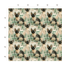 Baumwolle Canvas Rex Katze Nacktkatze Schwarz Eukalyptus Creme Aquarell Stoff– 153 g/m² – Meterware 160 cm - Eigenproduktion