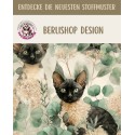 Baumwolle Canvas Rex Katze Nacktkatze Schwarz Eukalyptus Creme Aquarell Stoff– 153 g/m² – Meterware 160 cm - Eigenproduktion