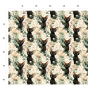 Baumwolle Canvas Devon Rex Katze Schwarz Eukalyptus Creme Aquarell Stoff 153 g/m² Meterware 160 cm Eigenproduktion