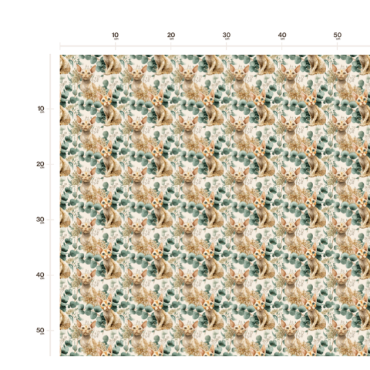 Baumwolle Canvas Sphynx Katze Beige Eukalyptus Creme Stoff 153 g/m² Meterware 160 cm Eigenproduktion