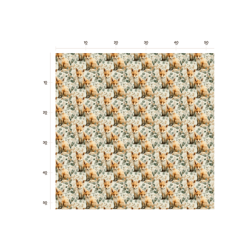Baumwolle Canvas Fuchs Eukalyptus Creme Salbei Stoff 153 g/m² Meterware 160 cm Eigenproduktion