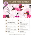 Pre-Order Hunde Dackel Stoff XOXO Rosa mit Herzen - Stoffdesign von Berlishop - 10 Stoffe zu Auswahl – Kinderstoff Meterware