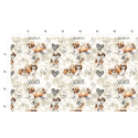 Baumwolle Canvas Hunde Stoff – XOXO Shih Tzu Muster Beige Braun – 153 g/m2– 160 cm Meterware / B Ware mit Fehler