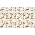 Baumwolle Canvas Hunde Stoff – XOXO Shih Tzu Muster Beige Braun – 153 g/m2– 160 cm Meterware / B Ware mit Fehler