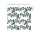Baumwolle Canvas Edler Pferde Stoff 160 cm – Pferde mit Blumenkranz  – 153 g/m² – Eigenproduktion