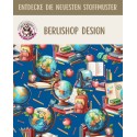 Baumwolle Canvas Schule Bücher Globus Einschulung Blau Rot   153 g/m² Meterware 160 cm Eigenproduktion