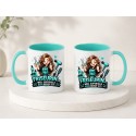 Liebevoll gestaltete Friseurin-Tasse mit Kawaii-Motiv und dem Spruch „Weil Superheld kein Beruf ist“. Erhältlich auf Deutsch, Po