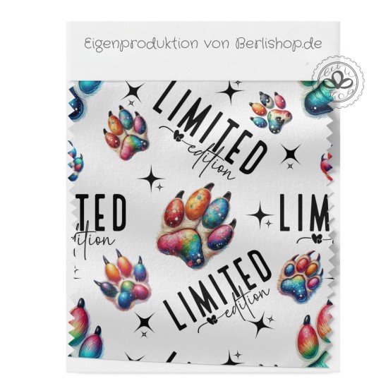 Baumwolle Canvas Stoff –  Limited Edition Hunde Tier Tatzen – hochwertige Eigenproduktion