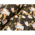 French Terry Sommersweat Papastoff Best Dad Ever Vater Kinder Camouflage Braun Grün - 180 cm Überbreite – 240g/m²
