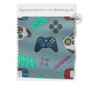 Baumwolle Canvas Stoff – Zocker Game Over Video Games Petrol – hochwertige Eigenproduktion