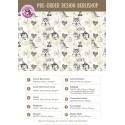 Pre - Order Husky Hunde XOXO mit Herzen Beige/Grau - Stoffdesign von Berlishop - 10 Stoffe zu Auswahl – Meterware