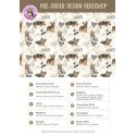 Pre - Order Yorkshire Terrier  Hunde XOXO mit Herzen Beige/Braun - Stoffdesign von Berlishop - 10 Stoffe zu Auswahl – Meterware