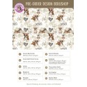 Pre - Order Chihuahua Hunde XOXO mit Herzen Beige/Braun - Stoffdesign von Berlishop - 10 Stoffe zu Auswahl – Meterware