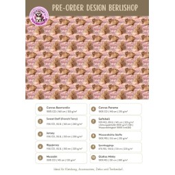 Pre-Order Capybara Wolken Rosa – Stoffdesign von Berlishop – 10 Stoffe zur Auswahl – Meterware