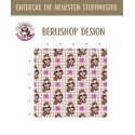 Pre - Order Shih Tzu Hund Rosa Leo Beige Karo- Stoffdesign von Berlishop - 10 Stoffe zu Auswahl – Meterware