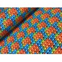 French Terry Sommersweat Pop It Stoff Fidget Bunt Blau Orange Grün - 180 cm Überbreite – 240g/m²